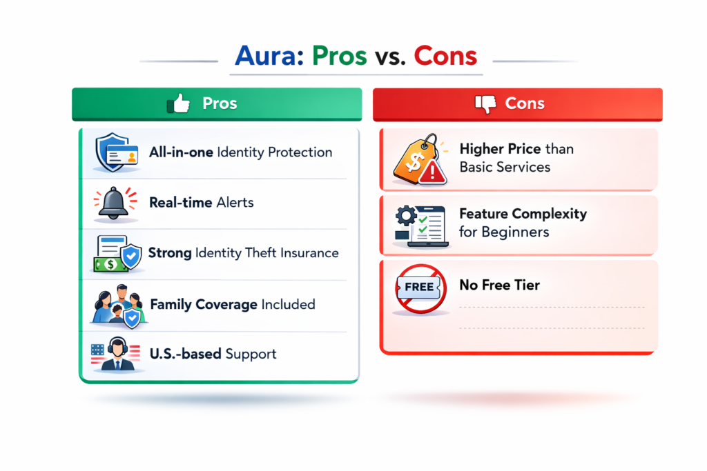 Is Aura Worth It?: pros and cons chart