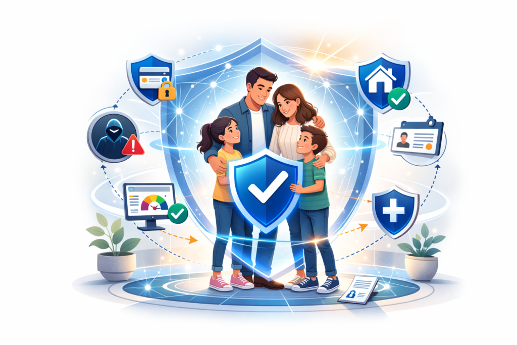 Is Aura Worth It?: Family protected by digital security icons