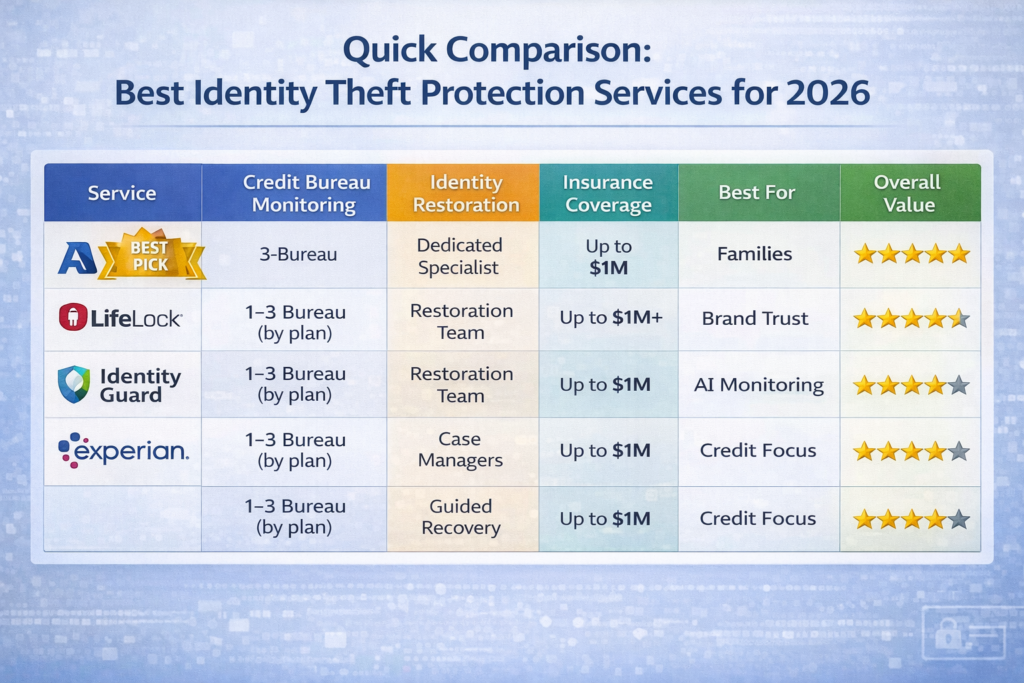 Best Identity Theft Protection Services for 2026: Best identity theft protection services 2026