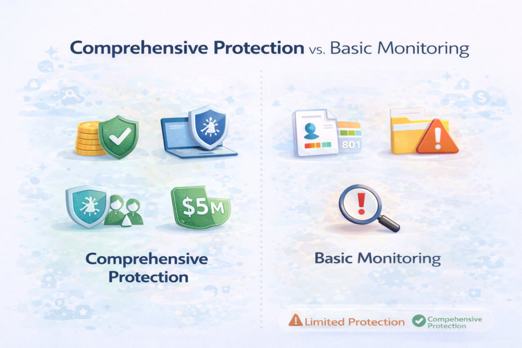 Is Aura Worth It?: Protection vs. Monitoring infographic