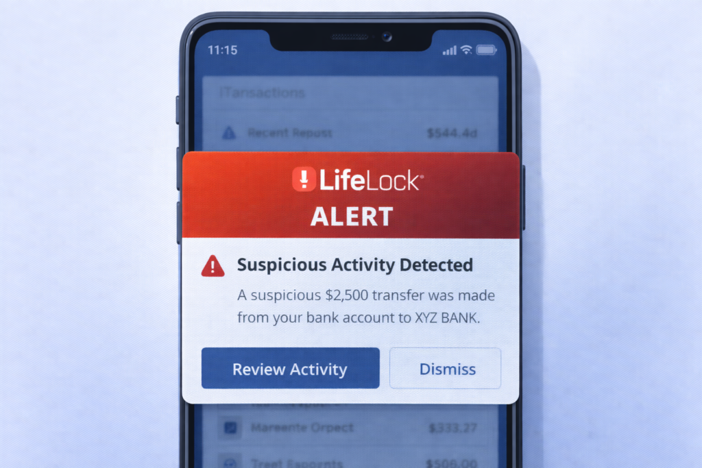Best Identity Theft Protection for Seniors: Suspicious activity alert on smartphone