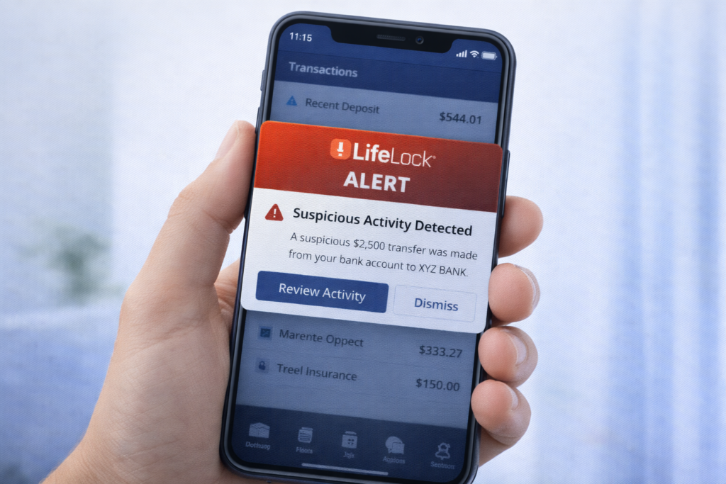 Best Identity Theft Protection for Seniors: Suspicious activity alert on smartphone