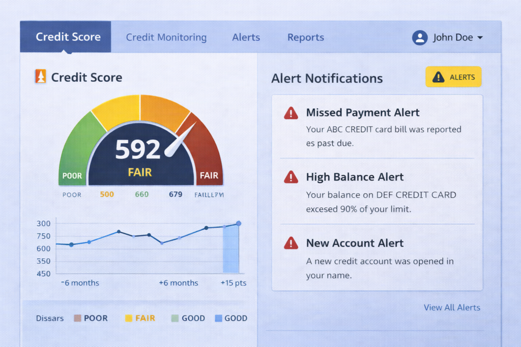 Best Identity Theft Protection for Seniors: Credit score dashboard with alerts