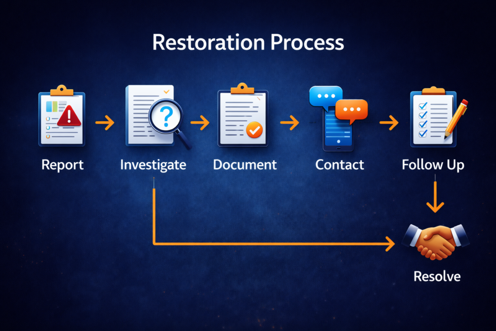 Best Identity Theft Protection for Seniors: Restoration process steps flowchart