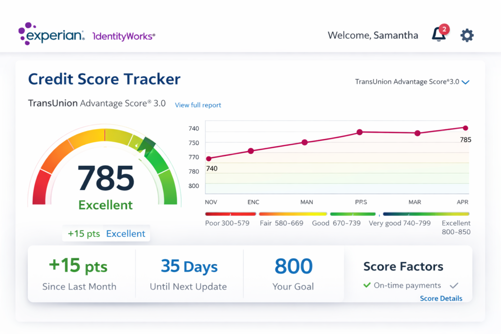 Best Identity Theft Protection for Seniors: Credit score dashboard overview