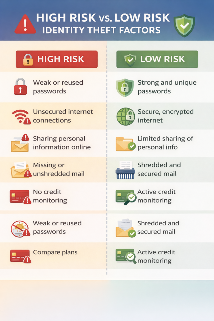 Best Identity Theft Protection for Seniors: High vs. low risk identity theft factors