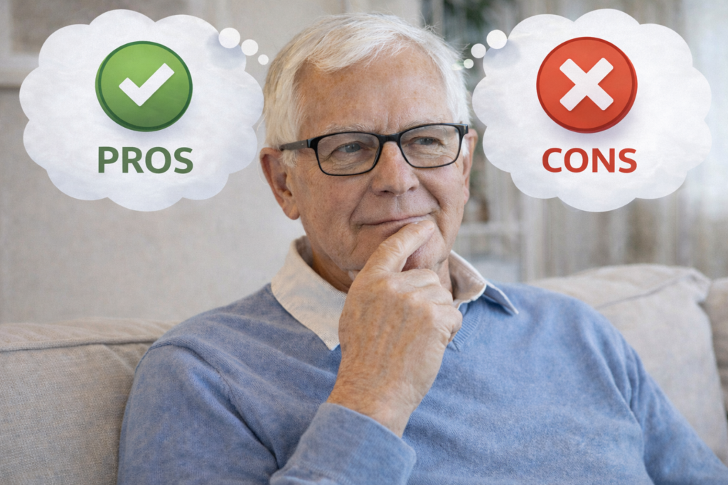 Best Identity Theft Protection for Seniors: senior considering choices with pros/cons