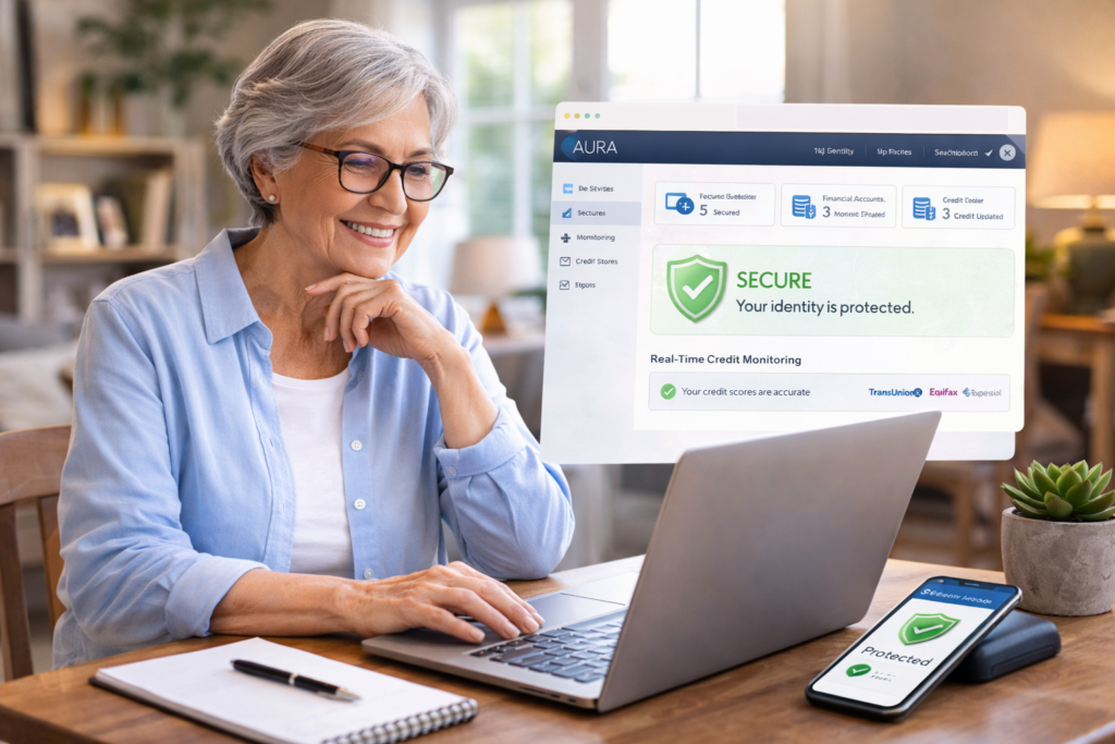 Best Identity Theft Protection for Seniors: confident senior reviewing their identity protection status