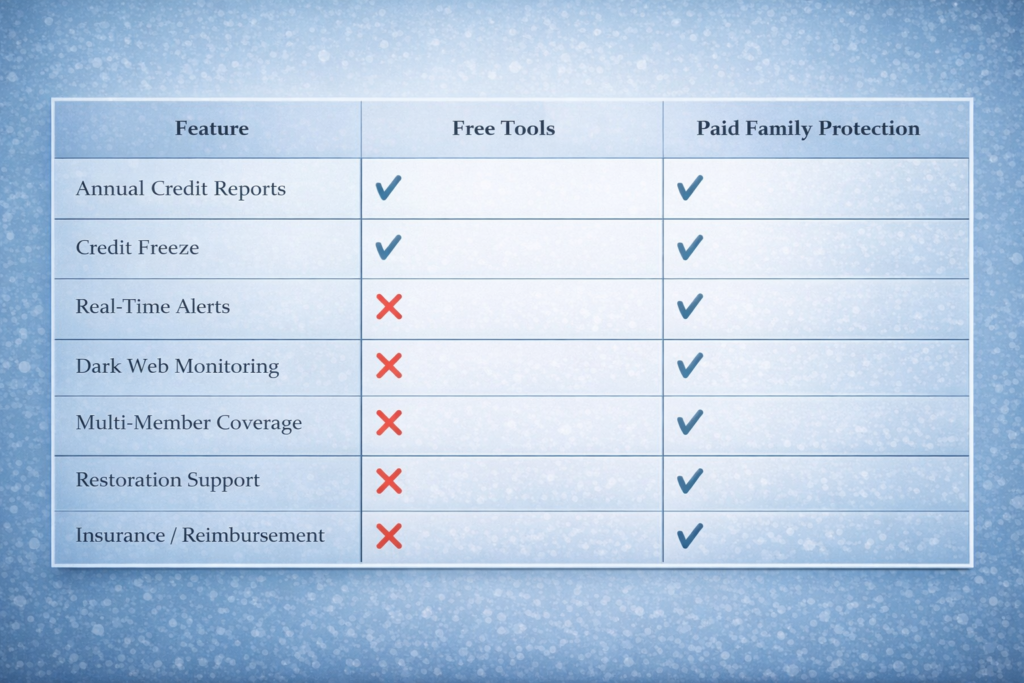 Best Identity Theft Protection for Families (2026 Guide): Comparison of free vs paid protection