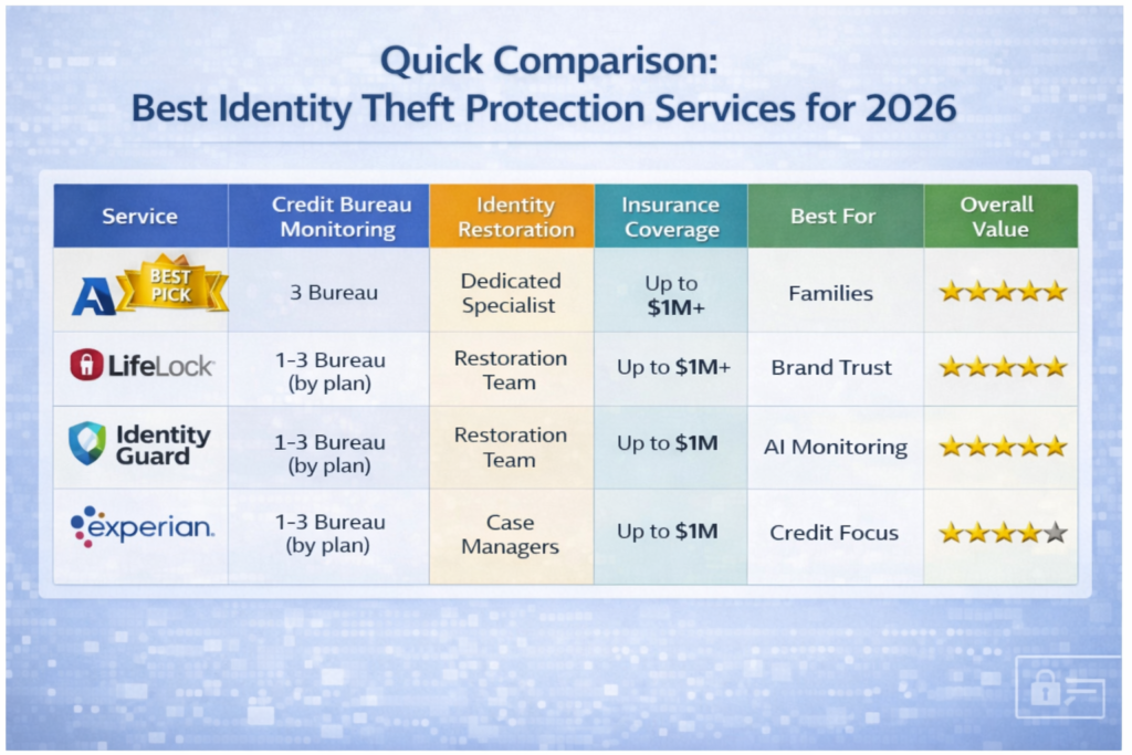 Best Identity Theft Protection Services for 2026: Top identity theft protection services for 2026