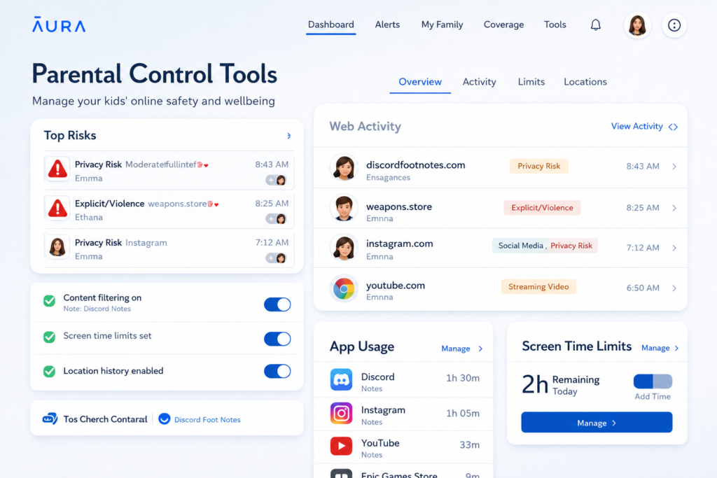 Is Aura Worth It?: Parental control dashboard overview