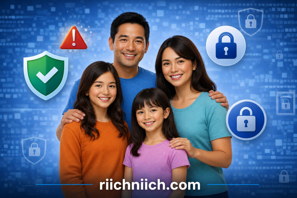 Best Identity Theft Protection Services for 2026: Family portrait with cybersecurity theme