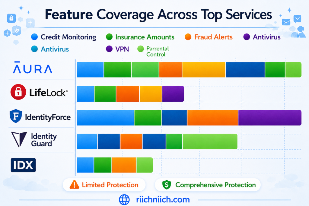 Is Aura Worth It?: Feature coverage comparison across services