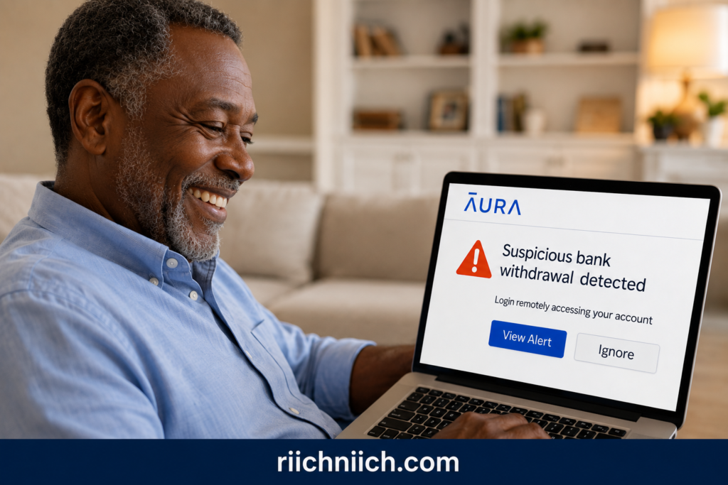 Best Identity Theft Protection for Seniors: Smiling man reactions to security alert