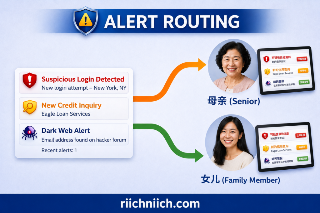 Best Identity Theft Protection for Seniors: Alert routing system for security monitoring