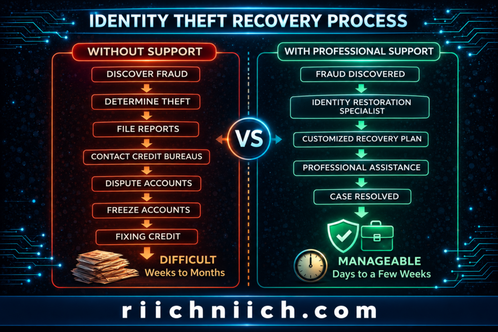 Best Identity Theft Protection for Families: Identity theft recovery comparison infographic