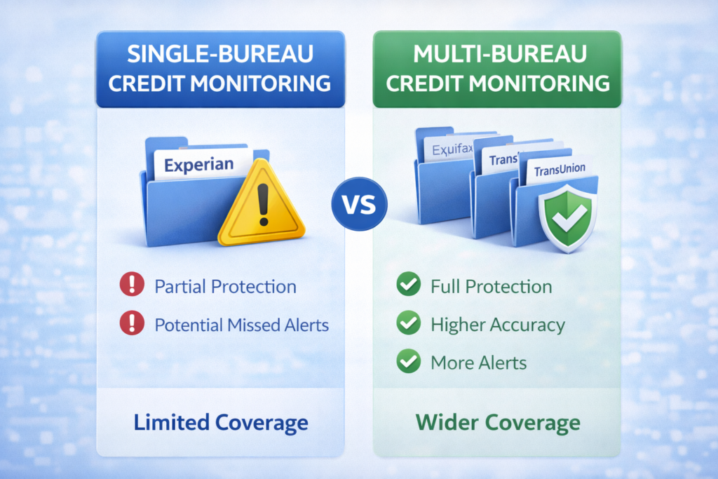 Best Identity Theft Protection Services for 2026: Credit monitoring comparison: single vs multi-bureau