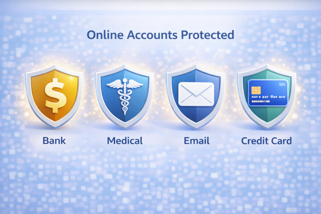 Best Identity Theft Protection Services for 2026: Online account protection symbols