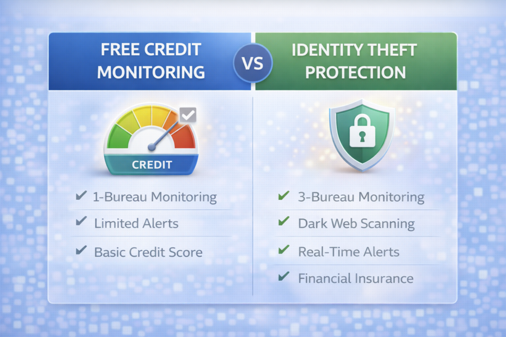 Best Identity Theft Protection Services for 2026: Credit monitoring vs identity theft protection