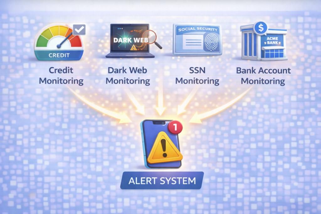 Best Identity Theft Protection Services for 2026: Multi-layered security monitoring system