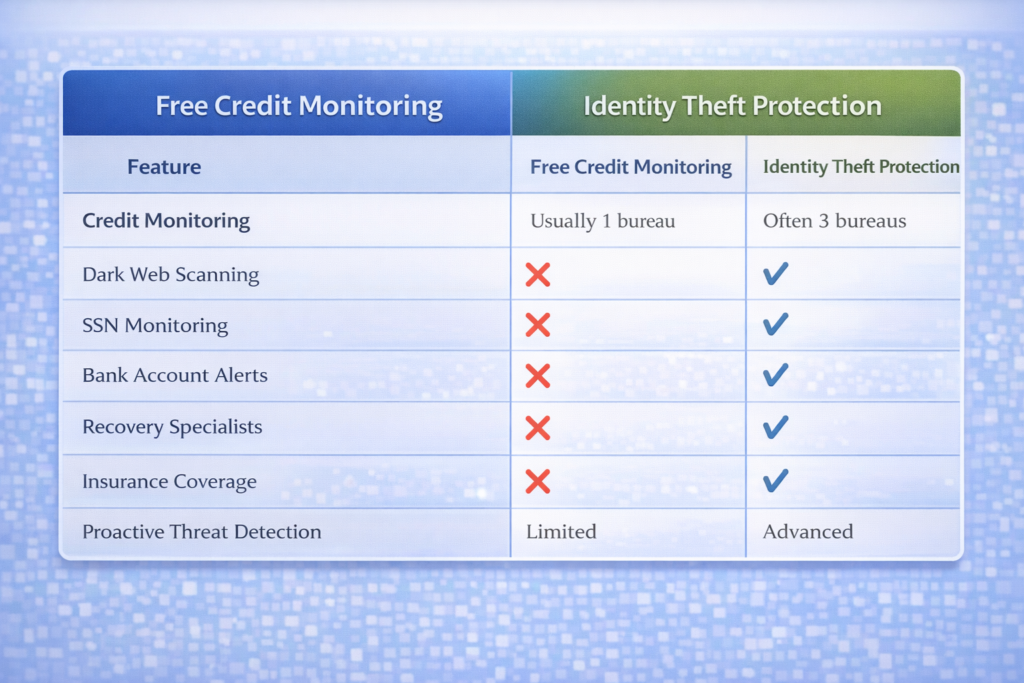 Best Identity Theft Protection Services for 2026: Credit monitoring vs. identity theft protection