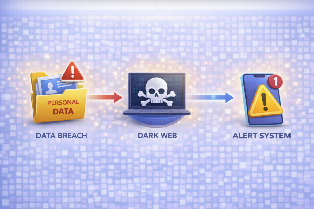 Best Identity Theft Protection Services for 2026: Data breach to alert system flow