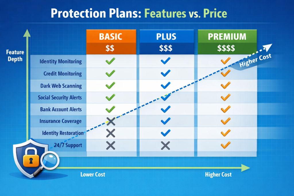 Best Identity Theft Protection Services for 2026: Protection plans: features vs. price chart