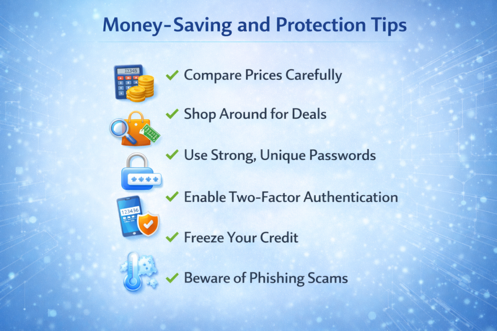 Best Identity Theft Protection Services for 2026: Money-saving and protection tips infographic