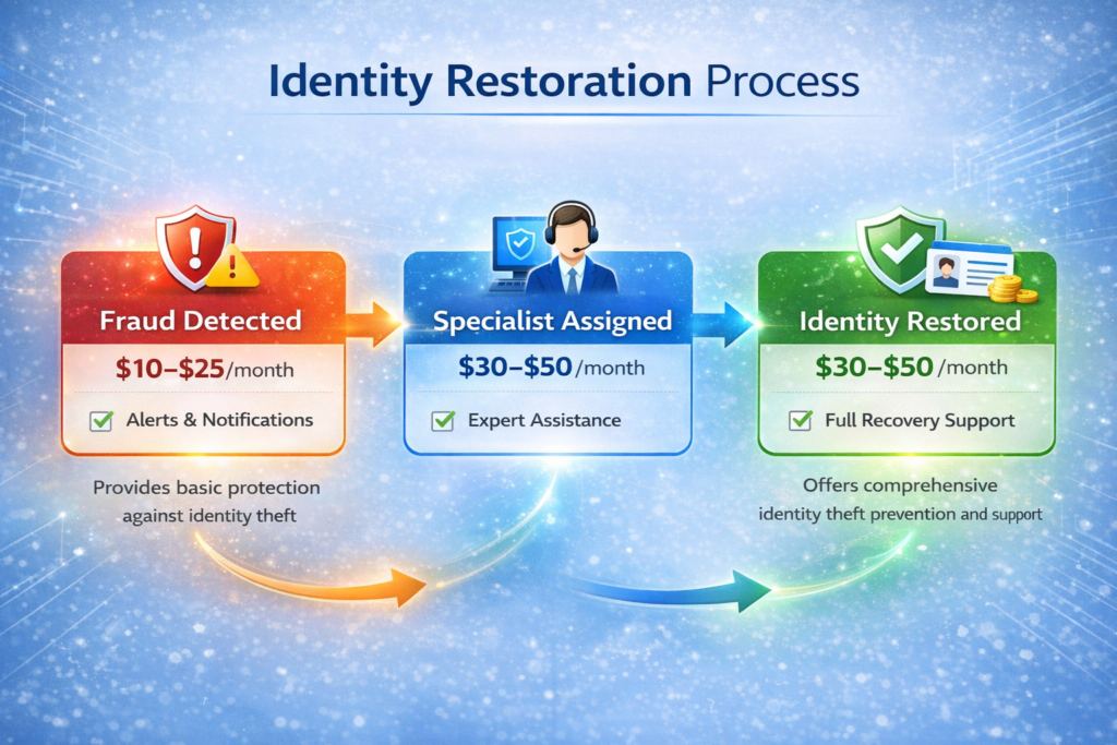 Best Identity Theft Protection Services for 2026: Identity restoration process flowchart