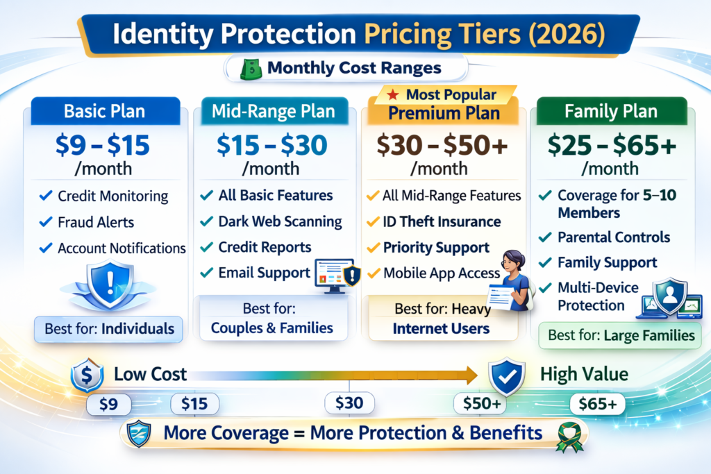Best Identity Theft Protection Services for 2026: Pricing tiers comparison chart