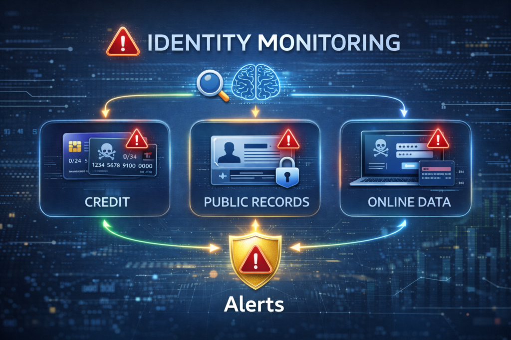 LifeLock vs Identity Guard: Identity monitoring infographic summary