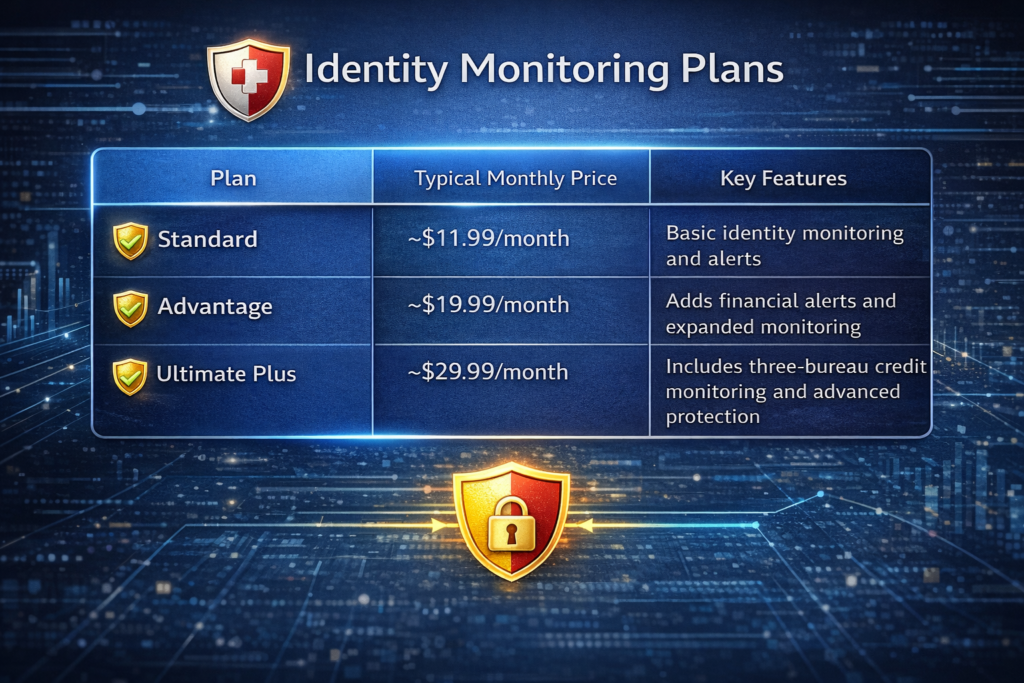 LifeLock vs Identity Guard: Identity monitoring plans comparison chart