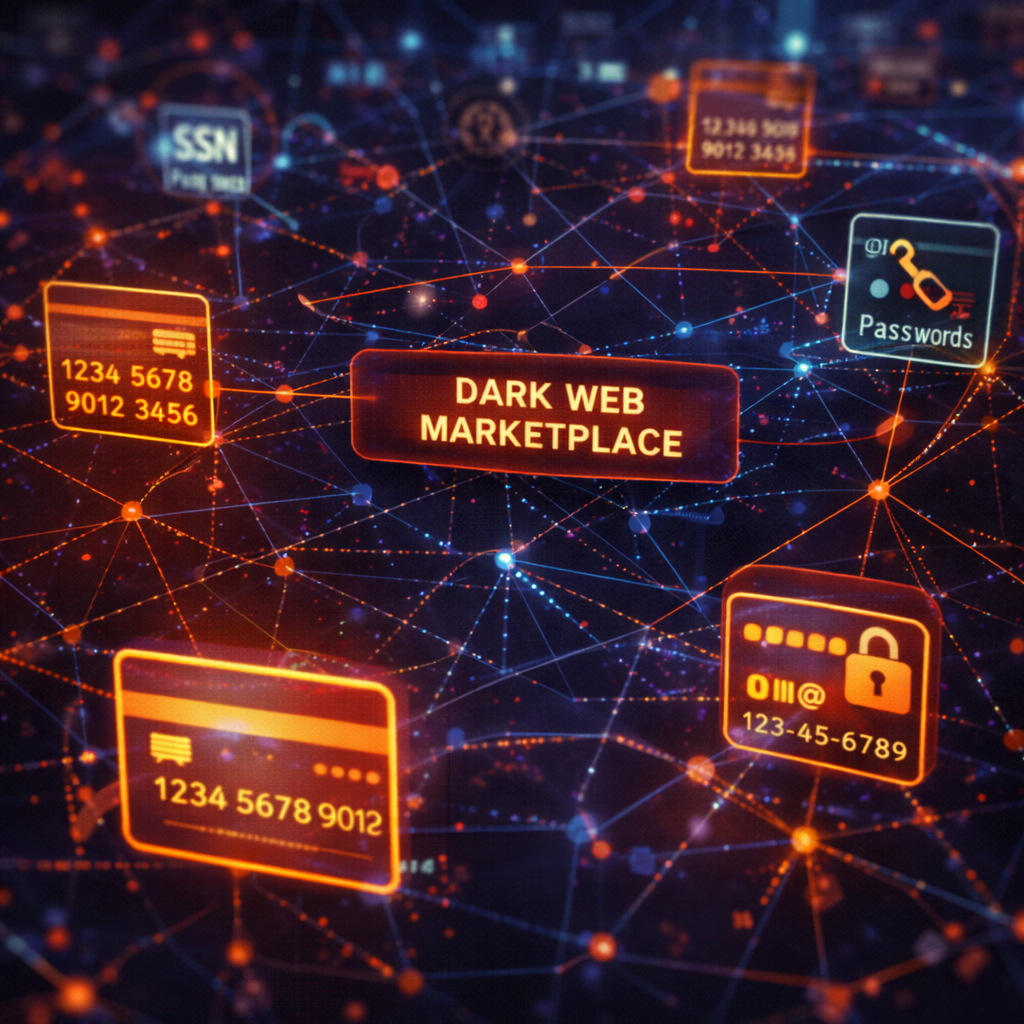 13 warning signs someone stole your identity: Dark web data trade visualization