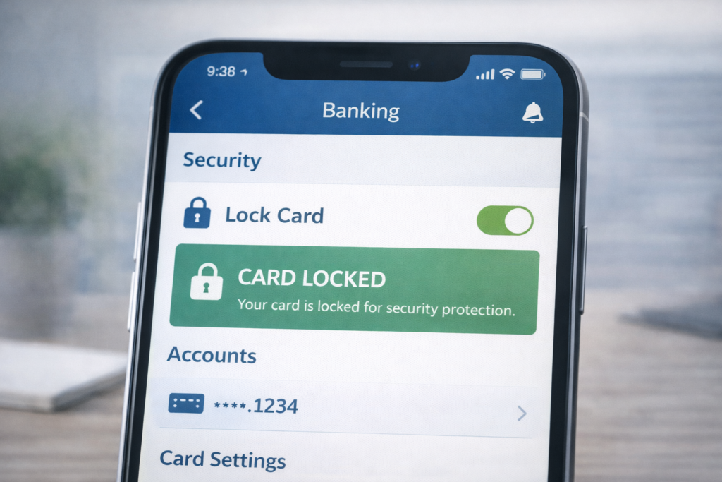 what to do immediately if your identity is stolen: Lock card security feature on smartphone