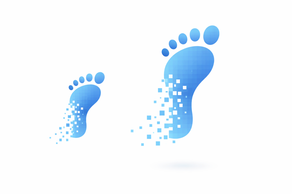 Do You Really Need Identity Theft Protection in 2026?: Digital footprints in blue gradient