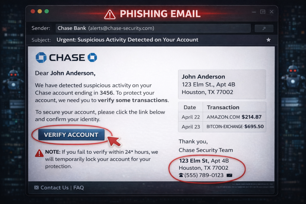 how hackers get your personal data: Phishing email targeting personal information