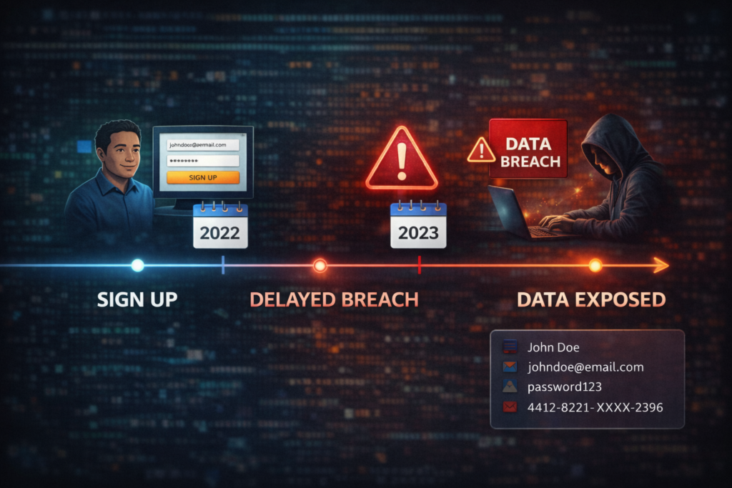 how hackers get your personal data: Cybersecurity breach timeline stages