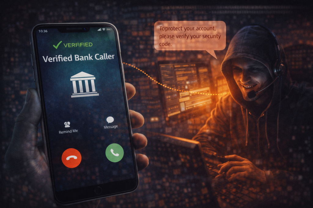 how hackers get your personal data: Scammer impersonating verified call attempt