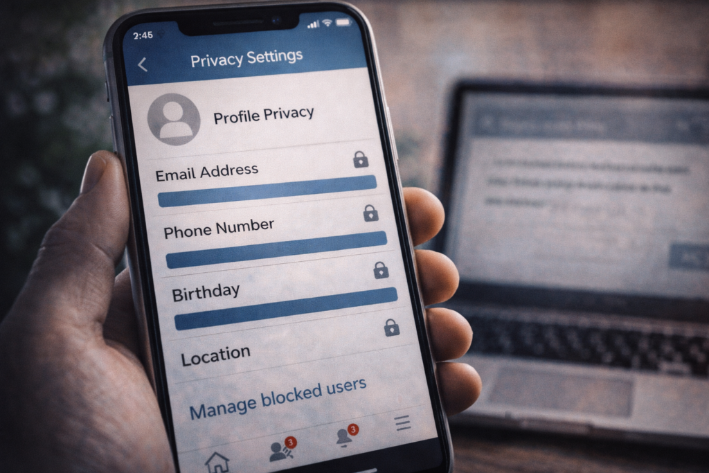 how hackers get your personal data: Privacy settings overview on smartphone