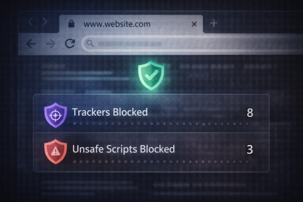 how hackers get your personal data: Tracker and script protection in action