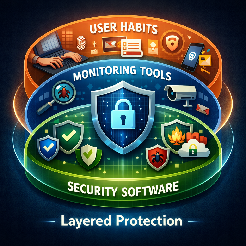 NordProtect Review: Layered security protection infographic design