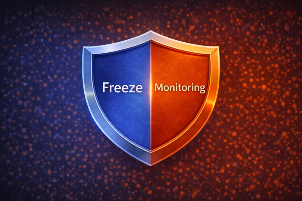 Do You Really Need Identity Theft Protection in 2026?: Freeze and Monitoring shield graphic