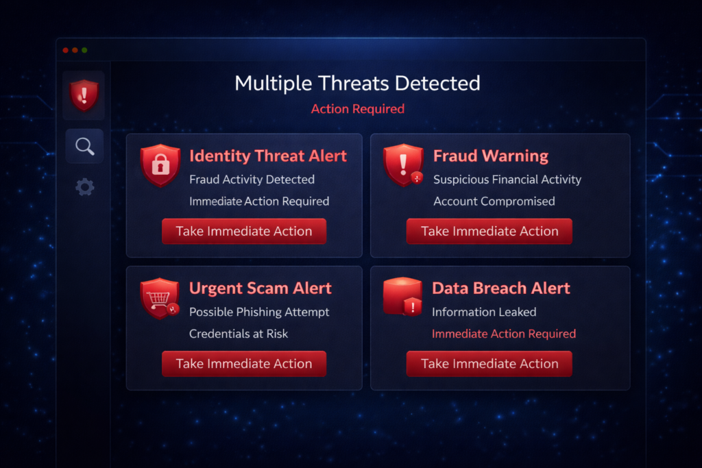 NordProtect Review: Urgent security alerts dashboard