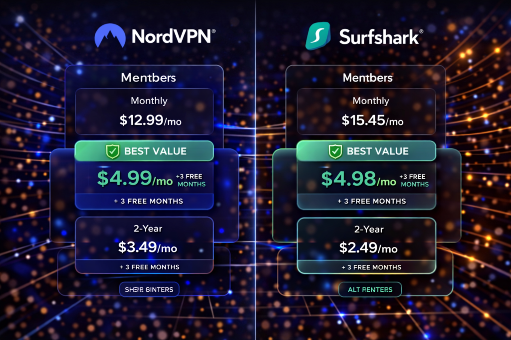 NordVPN vs Surfshark: VPN pricing comparison: NordVPN vs Surfshark