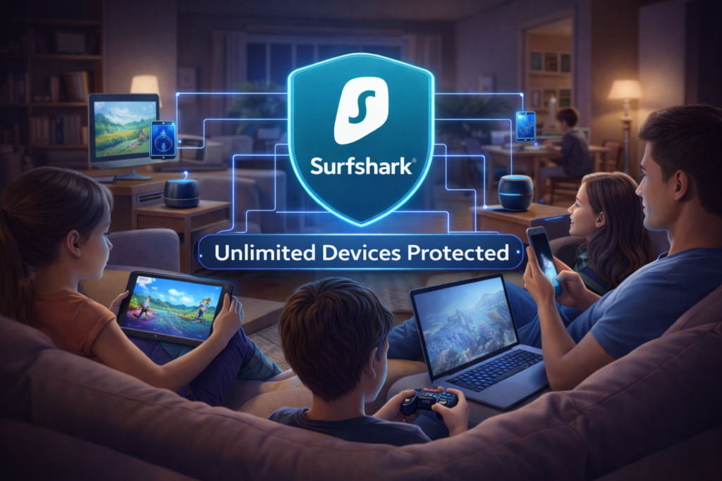 NordVPN vs Surfshark: Family enjoying connected security online