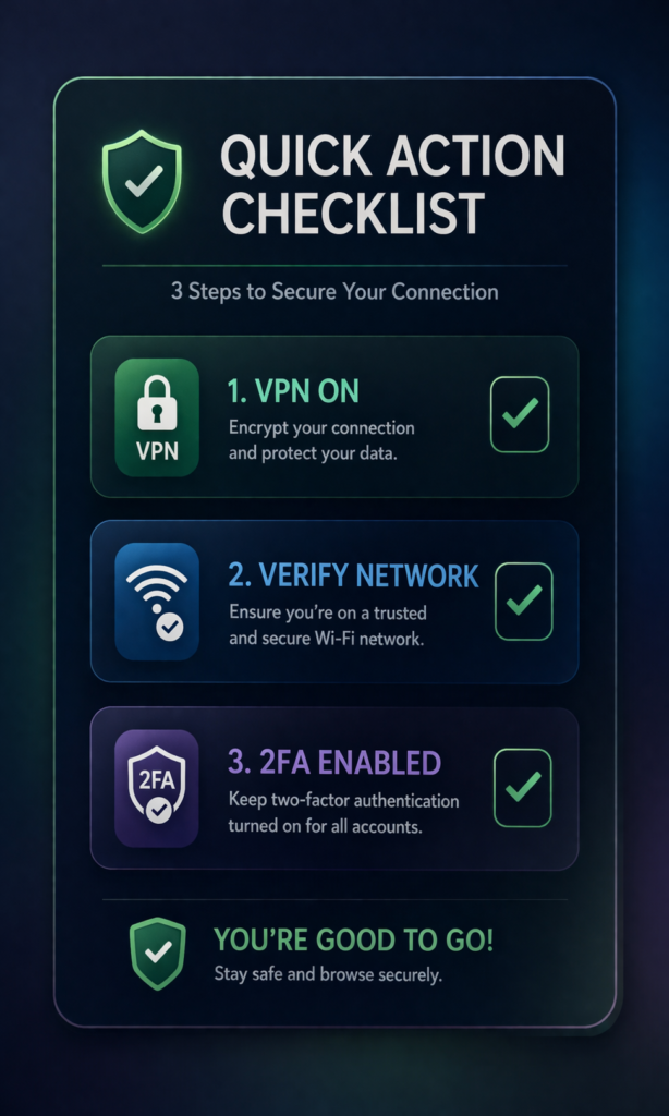 public WiFi dangers: Quick action cybersecurity checklist