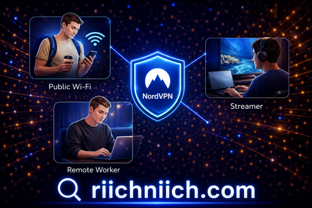 NordVPN vs Surfshark: Futuristic VPN network protection design