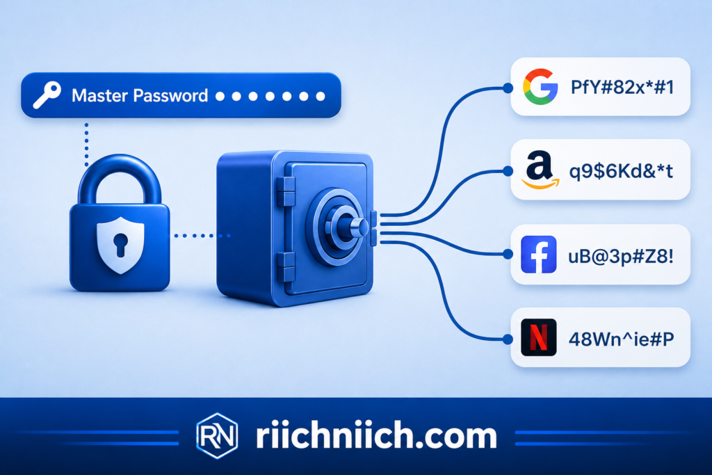 best password managers: Master password security infographic