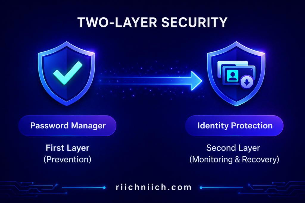 best password managers: Two-layer security infographic design