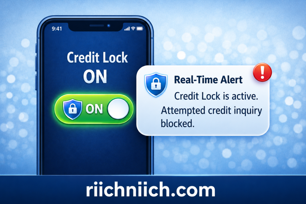 credit freeze vs credit lock: Credit lock alert notification